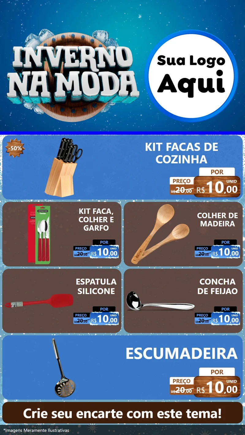Modelo de TV para TV Vertical com o tema Inverno na Moda para Utilidades Domésticas