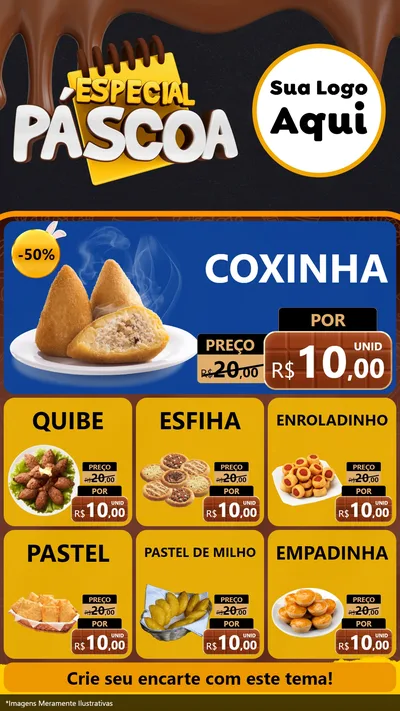 Modelo de Rede Social para Stories com o tema Especial Páscoa para Salgadaria