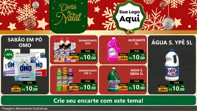 Modelo de TV para TV Horizontal com o tema Natal de Ofertas para Produtos de Limpeza