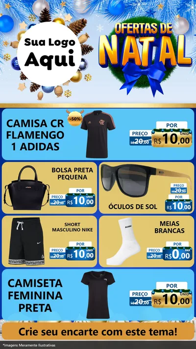 Modelo de TV para TV Vertical com o tema Ofertas de Natal para Roupas e acessórios