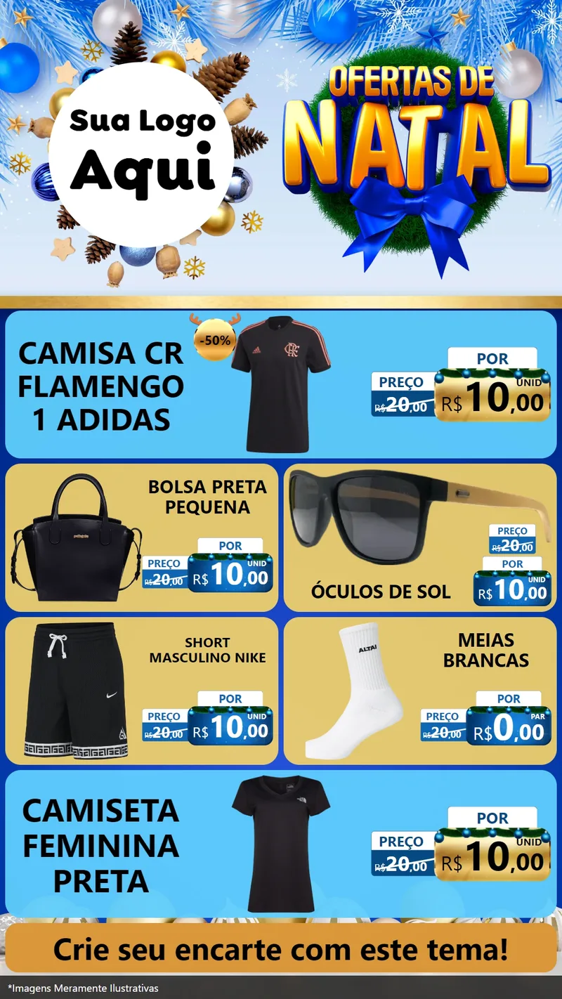 Modelo de TV para TV Vertical com o tema Ofertas de Natal para Roupas e acessórios