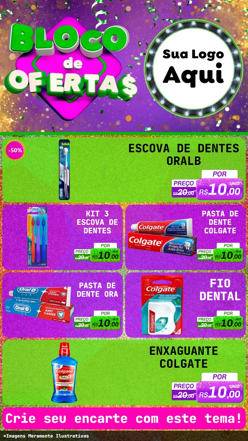 Modelo de TV para TV Vertical com o tema Bloco de Ofertas para Higiene Pessoal