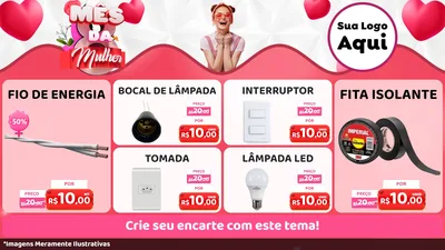 Modelo de TV para TV Horizontal com o tema Mês da Mulher para Materiais Elétricos