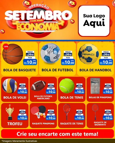 Modelo de Rede Social para Feed Instagram com o tema Operação Setembro Com Muita Economia para Artigos Esportivos
