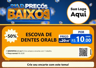 Modelo de Cartaz para Cartaz A4 Horizontal com o tema Dia D Preço Baixo para Higiene Pessoal