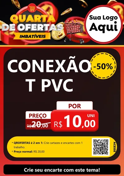 Modelo de Cartaz para Cartaz A4 Vertical com o tema Quarta de Ofertas Imbatíveis para Tubos e conexões