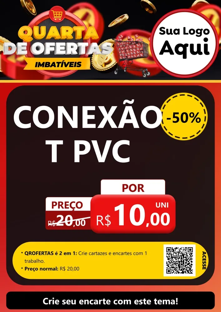 Modelo de Cartaz para Cartaz A4 Vertical com o tema Quarta de Ofertas Imbatíveis para Tubos e conexões
