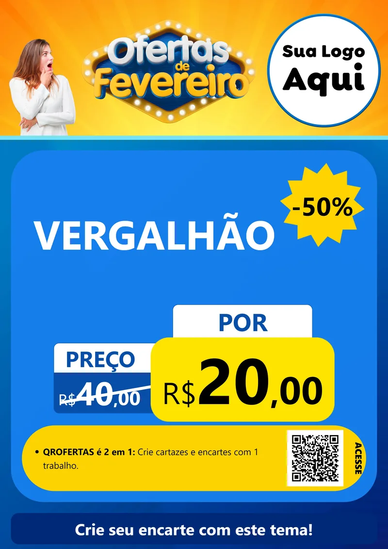 Modelo de Cartaz para Cartaz A4 Vertical com o tema Ofertas de Fevereiro para Ferragens
