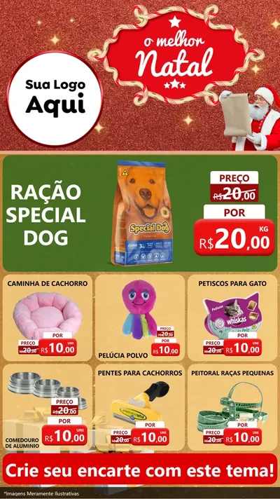 Modelo de Rede Social para Stories com o tema O Melhor Natal para Pet Shop