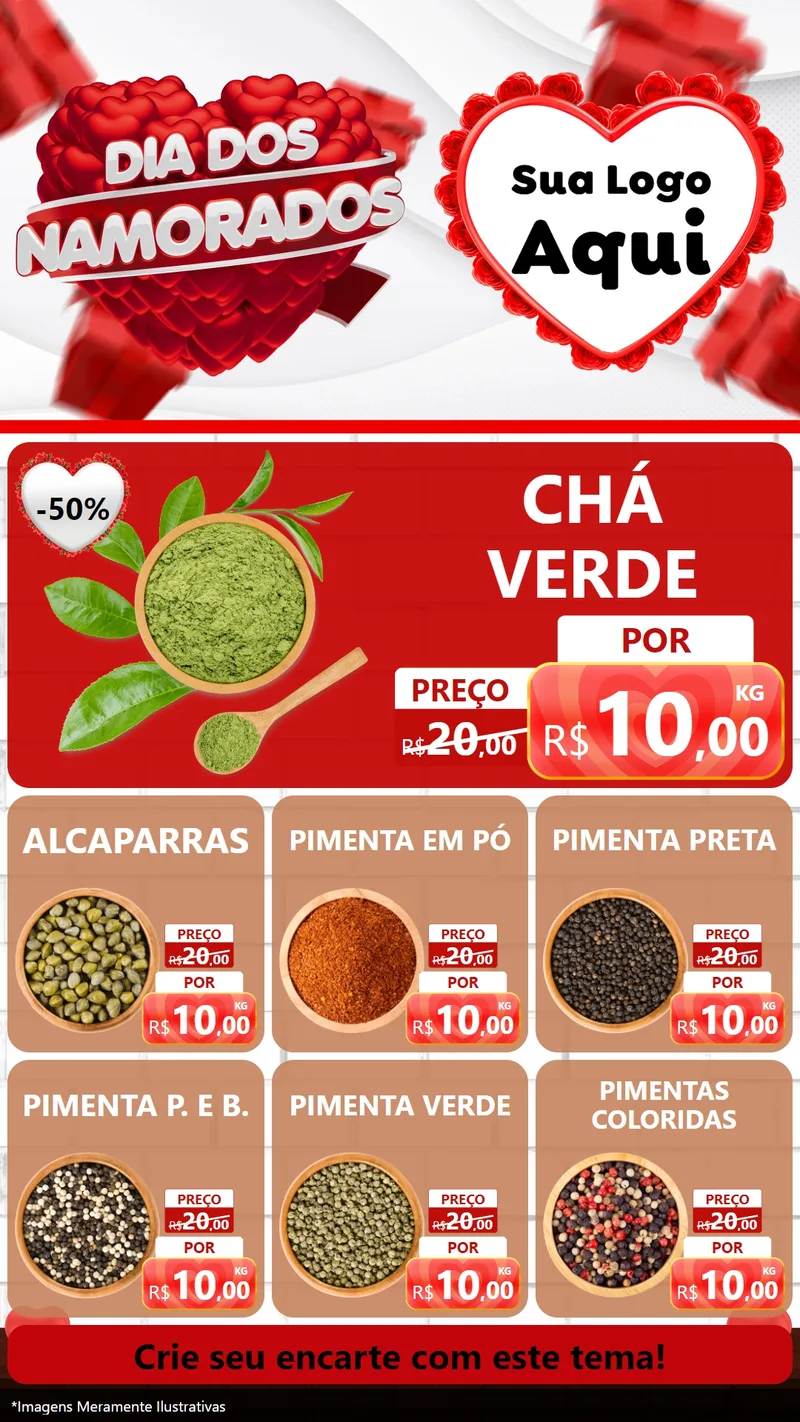 Modelo de Rede Social para Stories com o tema Dia dos Namorados para Produtos Naturais
