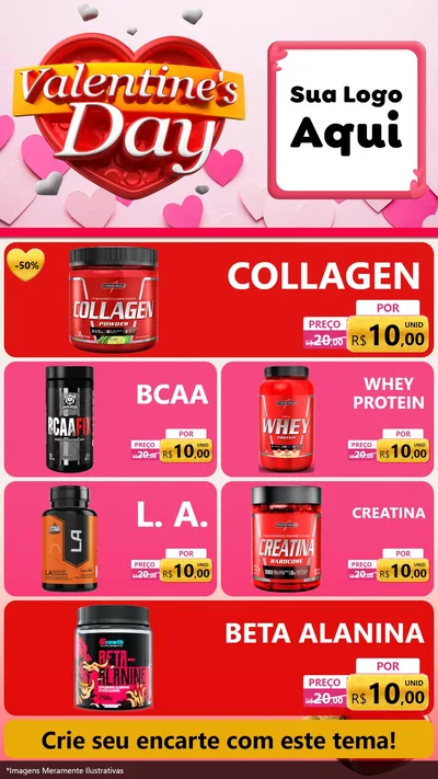Modelo de TV para TV Vertical com o tema Valentine's Day para Suplementos alimentares