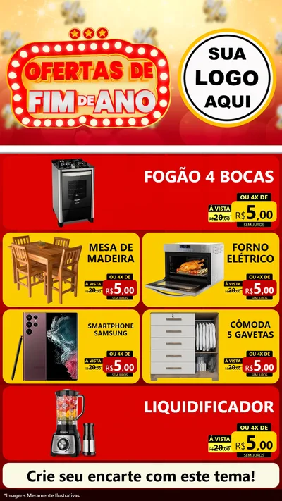 Modelo de TV para TV Vertical com o tema Ofertas de Fim de Ano para Móveis e Eletro