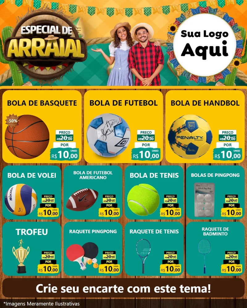 Modelo de Rede Social para Feed Instagram com o tema Especial De Arraial para Artigos Esportivos