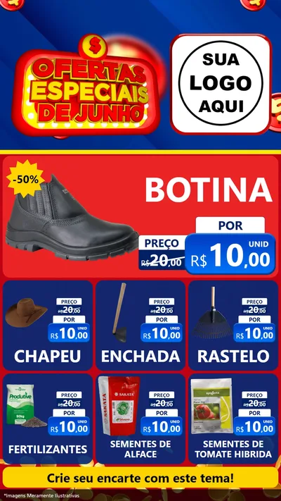 Modelo de Rede Social para Stories com o tema Ofertas Especiais de Junho para Agropecuária