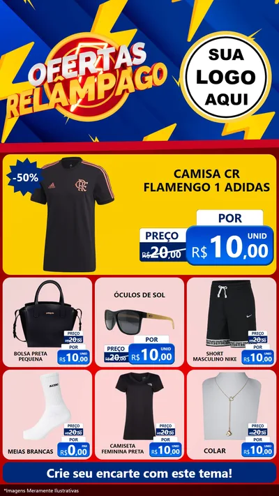 Modelo de Rede Social para Stories com o tema Ofertas Relâmpago para Roupas e acessórios