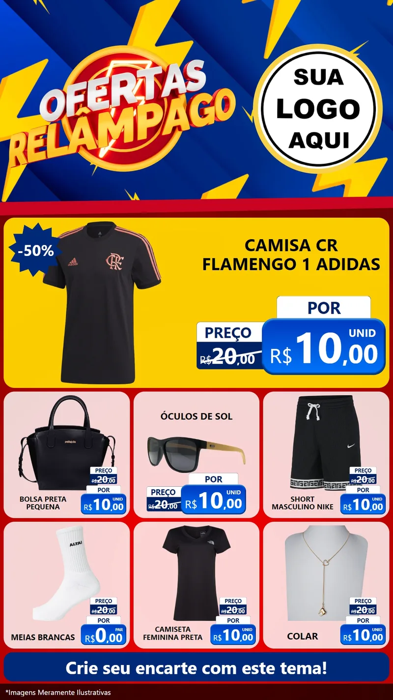 Modelo de Rede Social para Stories com o tema Ofertas Relâmpago para Roupas e acessórios