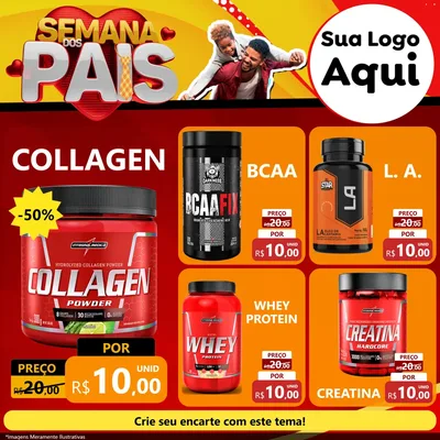 Modelo de Rede Social para Feed Facebook com o tema Semana Dos Pais para Suplementos alimentares