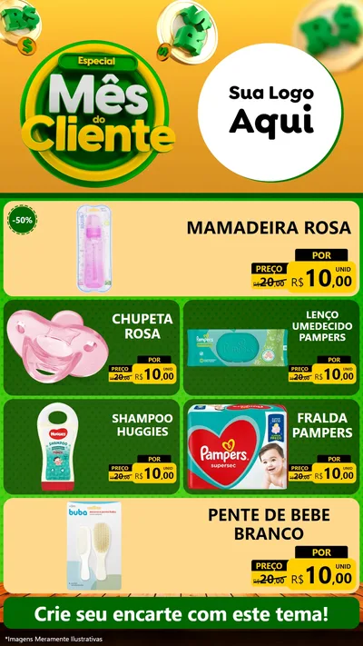 Modelo de TV para TV Vertical com o tema Especial Mês do Cliente para Bebês