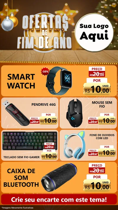 Modelo de TV para TV Vertical com o tema Ofertas de Fim de Ano para Informática