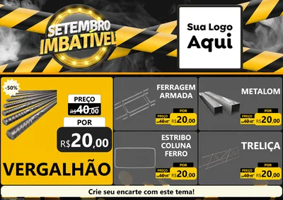 Modelo de Encarte para Encarte A4 Horizontal com o tema Setembro Imbatível para Ferragens
