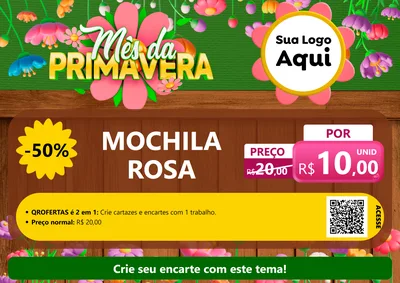 Modelo de Cartaz para Cartaz A4 Horizontal com o tema Mês da Primavera para Papelaria