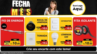 Modelo de TV para TV Horizontal com o tema Fecha Mês para Materiais Elétricos