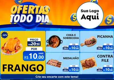 Modelo de Encarte para Encarte A4 Horizontal com o tema Ofertas Todo Dia para Assados