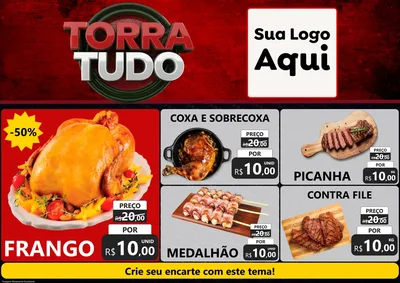 Modelo de Encarte para Encarte A4 Horizontal com o tema Torra Tudo para Assados