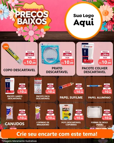 Modelo de Rede Social para Feed Instagram com o tema Primavera de Preços Baixos para Embalagens