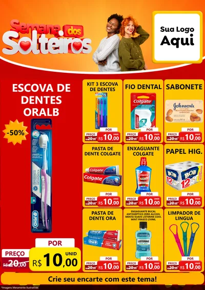 Modelo de Encarte para Encarte A4 Vertical com o tema Semana dos Solteiros para Higiene Pessoal