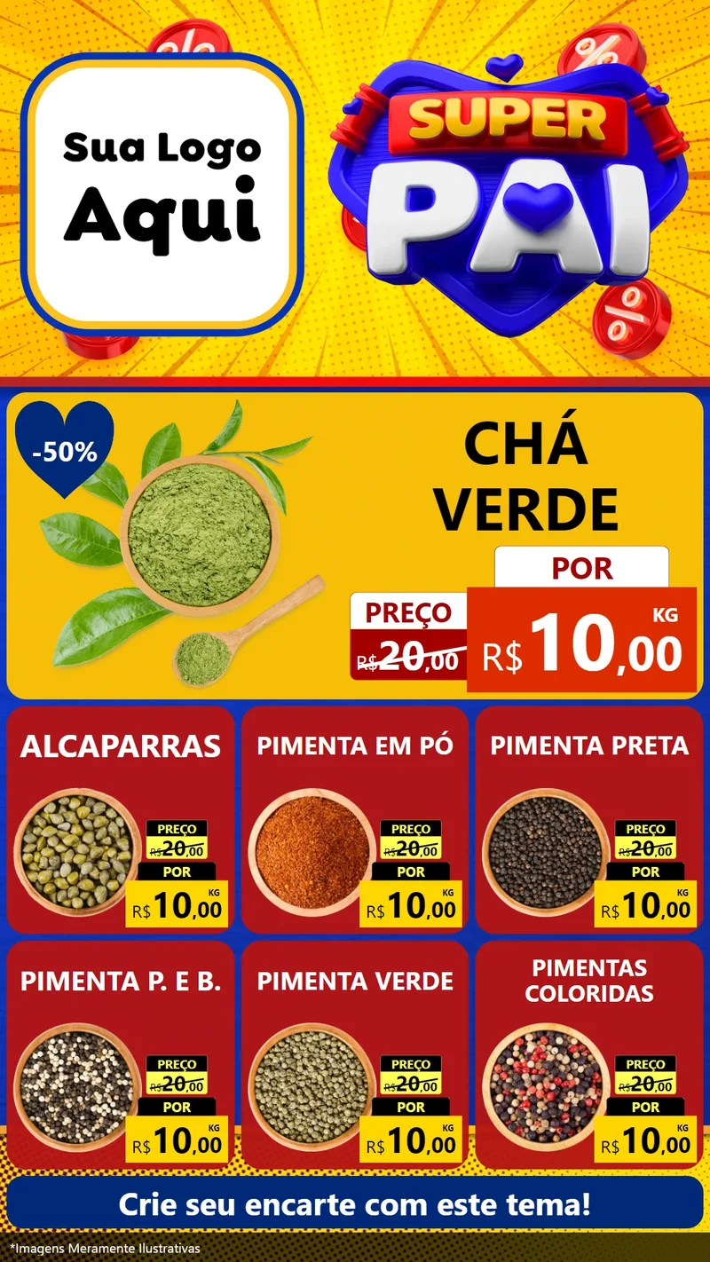Modelo de Rede Social para Stories com o tema Super Pai para Produtos Naturais
