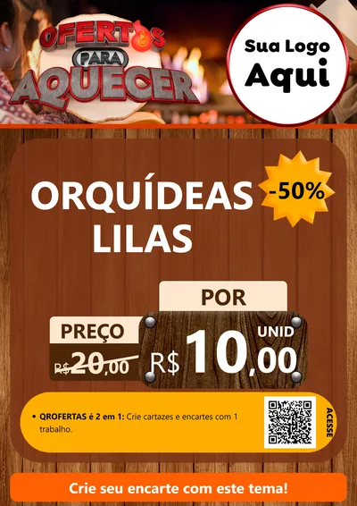 Modelo de Cartaz para Cartaz A4 Vertical com o tema Ofertas Para Aquecer para Floricultura e jardim