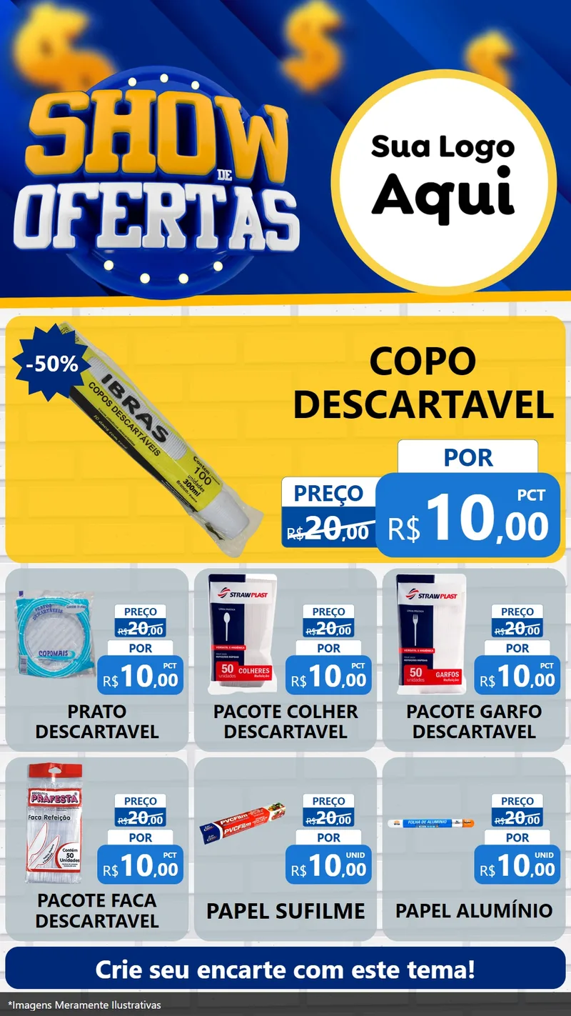 Modelo de Rede Social para Stories com o tema Show de Ofertas para Embalagens