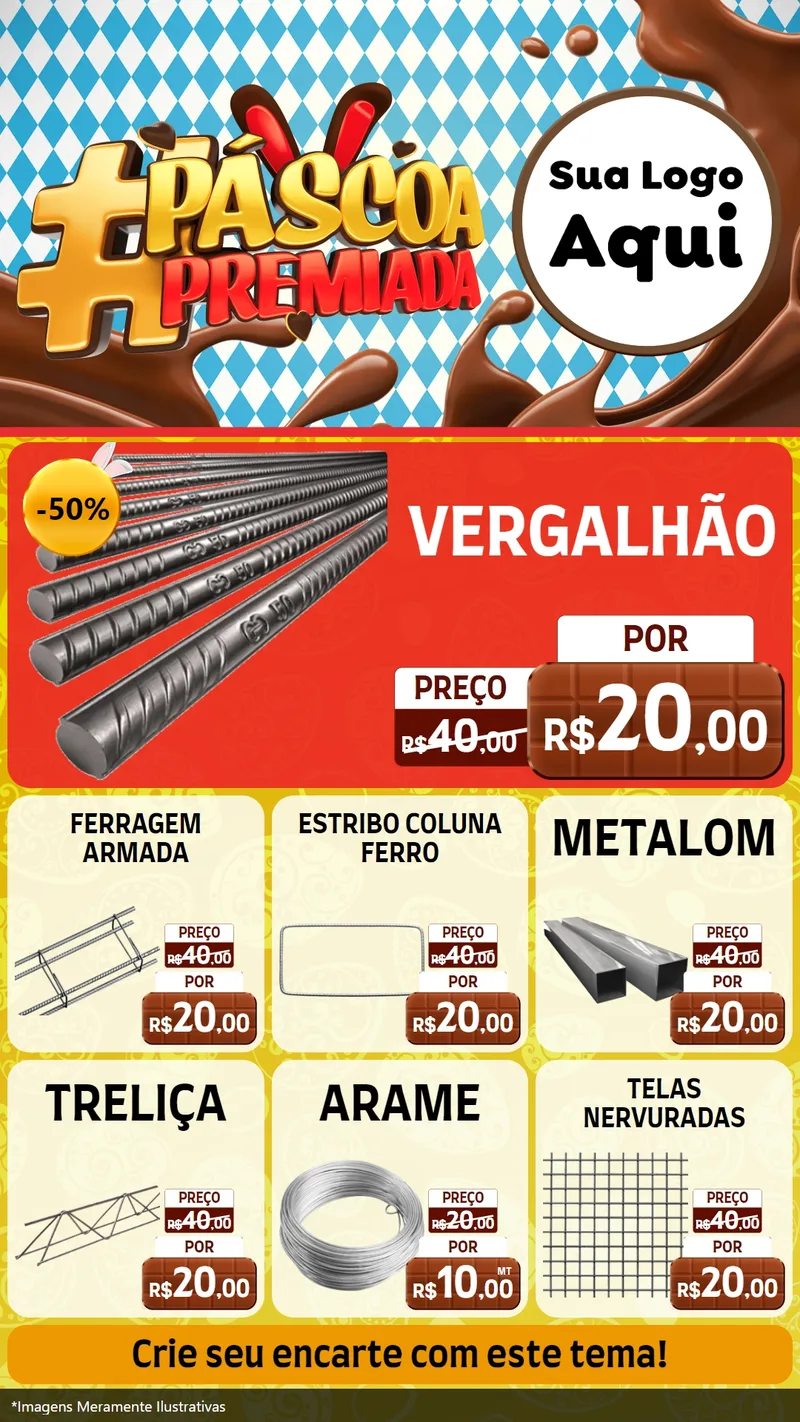 Modelo de Rede Social para Stories com o tema Páscoa Premiada para Ferragens