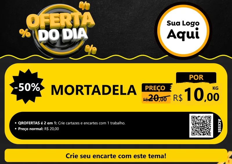 Modelo de Cartaz para Cartaz A4 Horizontal com o tema Oferta Do Dia para Frios e Laticínios