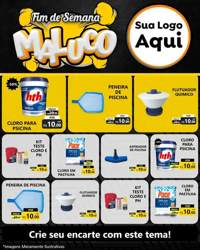 Modelo de Rede Social para Feed Instagram com o tema Fim de Semana Maluco para Produtos para Piscina