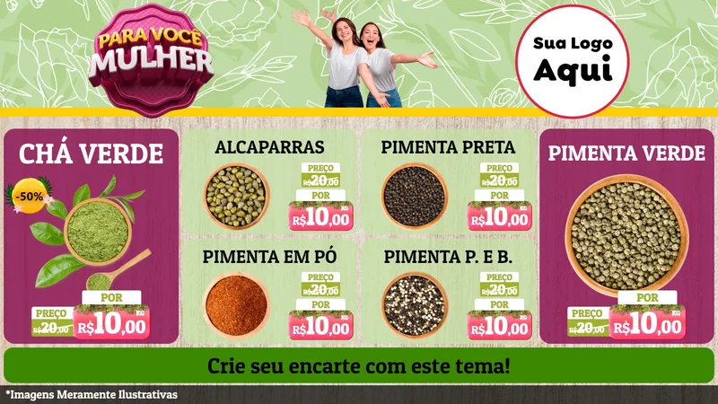 Modelo de TV para TV Horizontal com o tema Para Você Mulher para Produtos Naturais