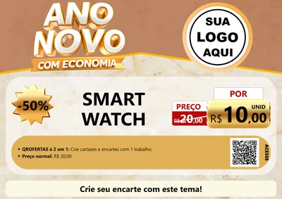 Modelo de Cartaz para Cartaz A4 Horizontal com o tema Ano Novo Com Economia para Informática