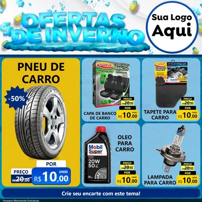 Modelo de Rede Social para Feed Facebook com o tema Ofertas de Inverno para Auto peças