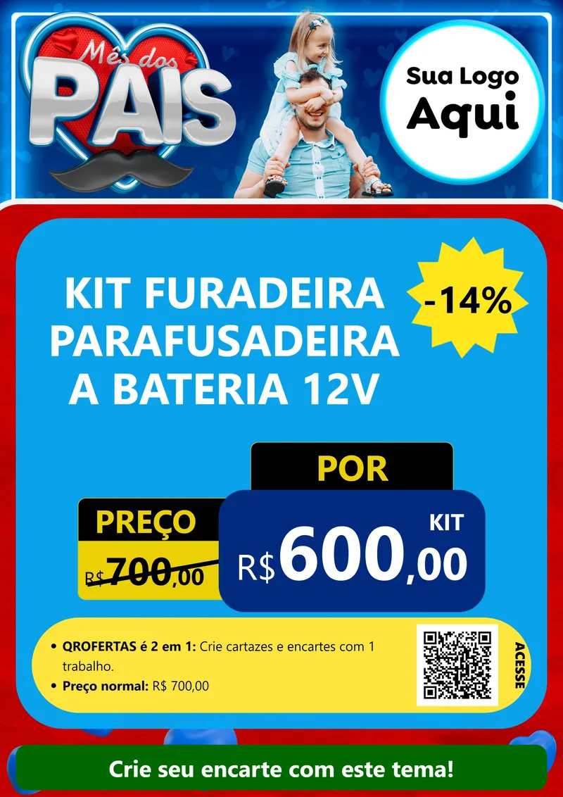 Modelo de Cartaz para Cartaz A4 Vertical com o tema Mês Dos Pais para Maquinas e Ferramentas