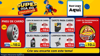 Modelo de TV para TV Horizontal com o tema Super Dia do Consumidor para Auto peças
