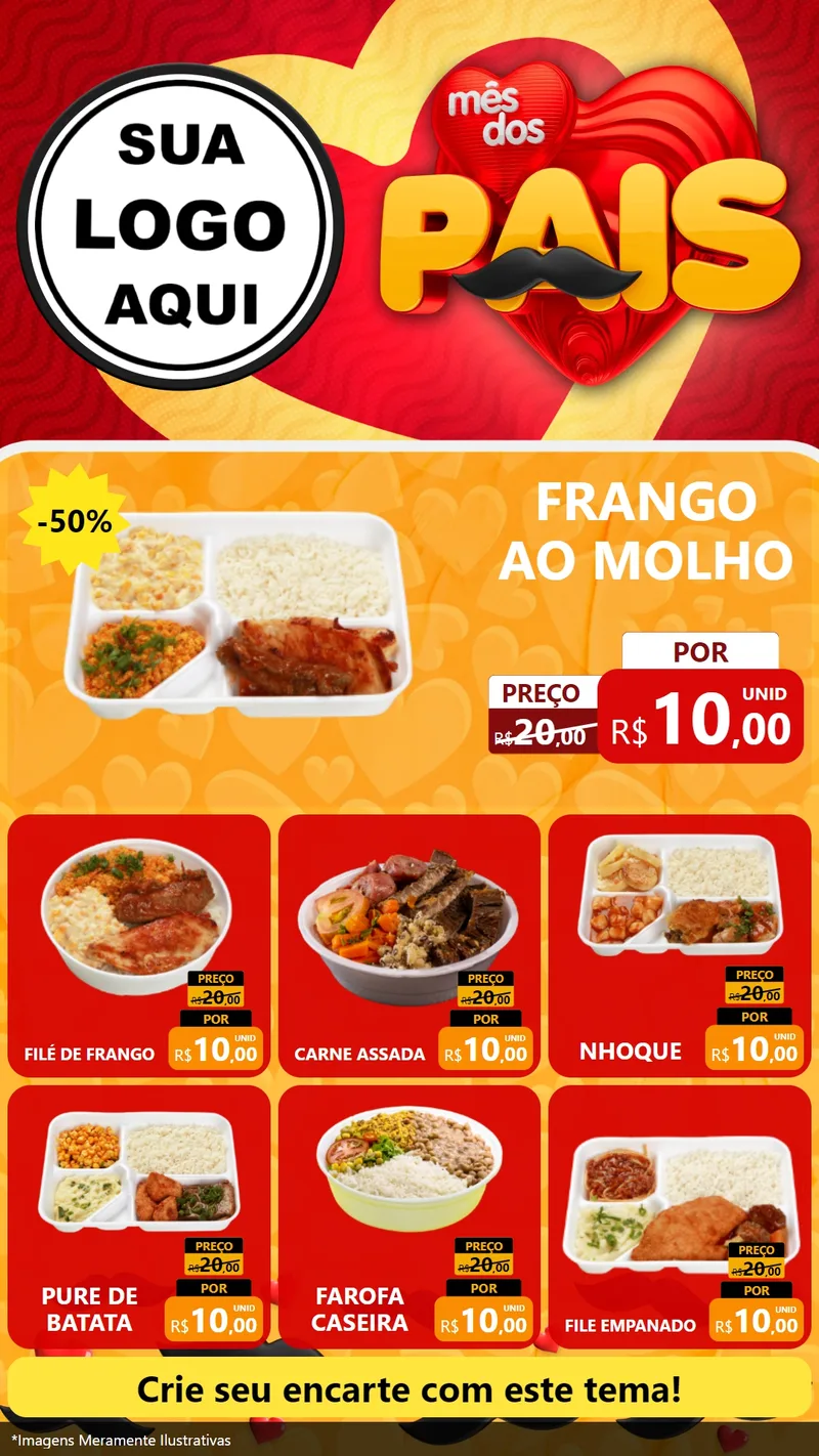 Modelo de Rede Social para Stories com o tema Mês Dos Pais para Restaurante