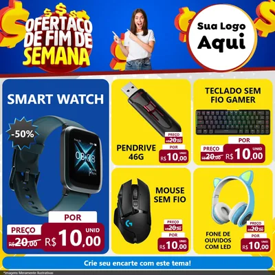 Modelo de Rede Social para Feed Facebook com o tema Ofertaço de Fim de Semana para Informática