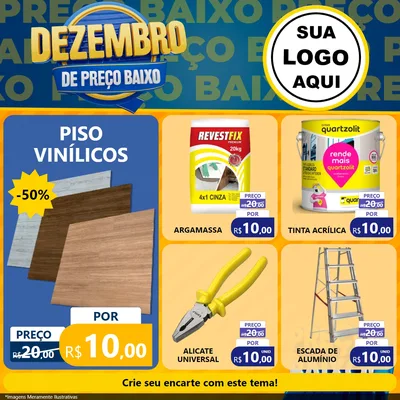 Modelo de Rede Social para Feed Facebook com o tema Dezembro de Preço Baixo para Material para Construção