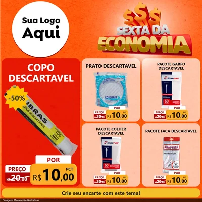 Modelo de Rede Social para Feed Facebook com o tema Sexta da Economia para Embalagens