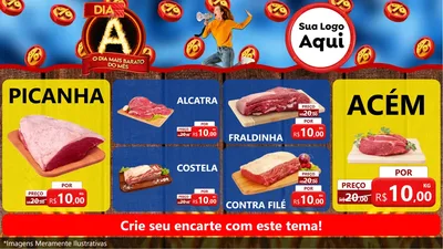 Modelo de TV para TV Horizontal com o tema Dia A - O Dia Mais Barato Do Mês para Açougue