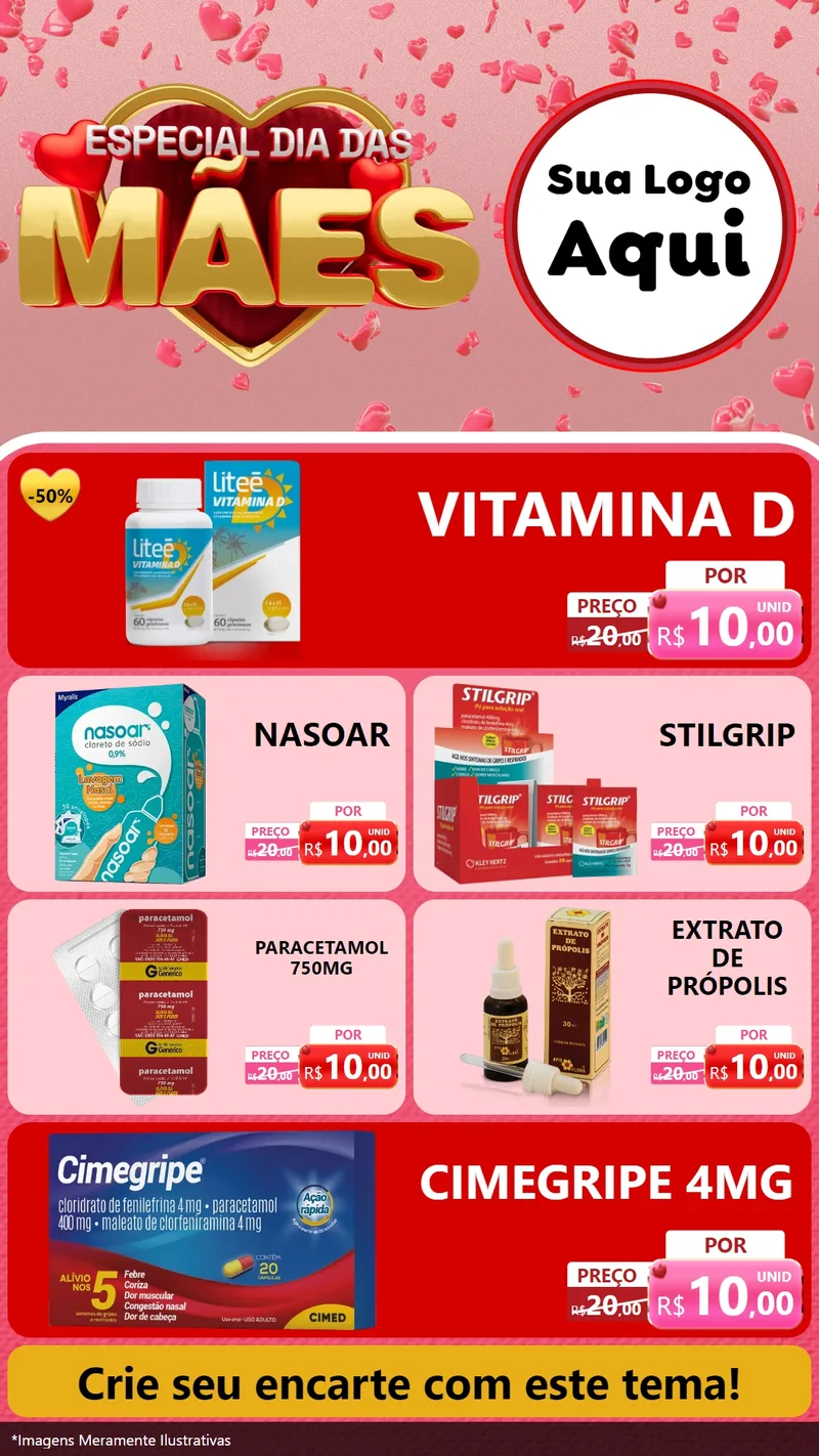 Modelo de TV para TV Vertical com o tema Especial Dia Das Mães para Farmácia