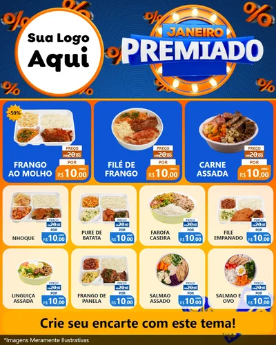 Modelo de Rede Social para Feed Instagram com o tema Janeiro Premiado para Restaurante