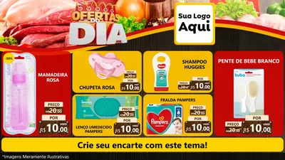 Modelo de TV para TV Horizontal com o tema Ofertas do Dia para Bebês