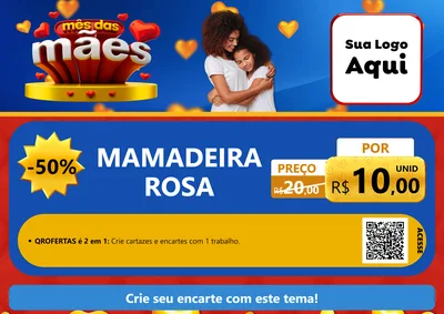 Modelo de Cartaz para Cartaz A4 Horizontal com o tema Mês das Mães para Bebês